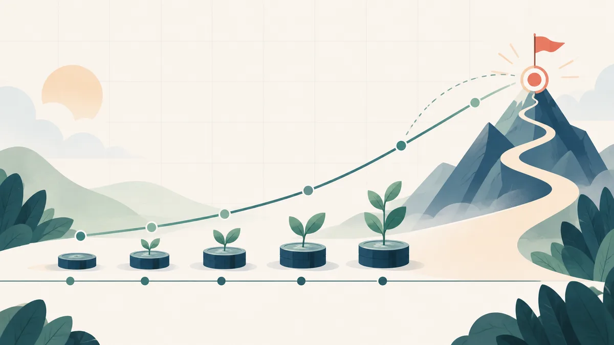 Savings Goal Calculator: visual overview of the calculation